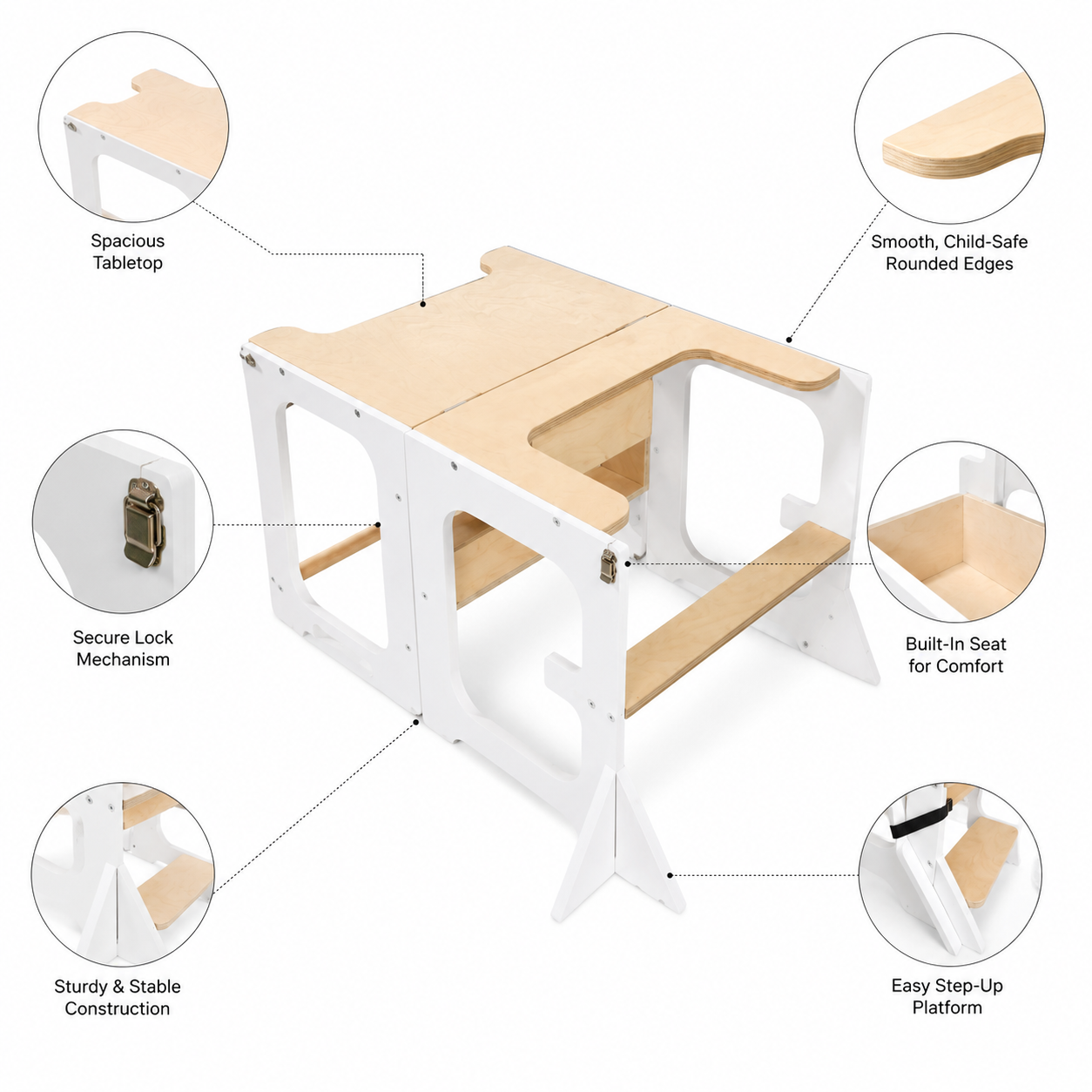 3-in-1 Montessori Learning Tower & Activity Table